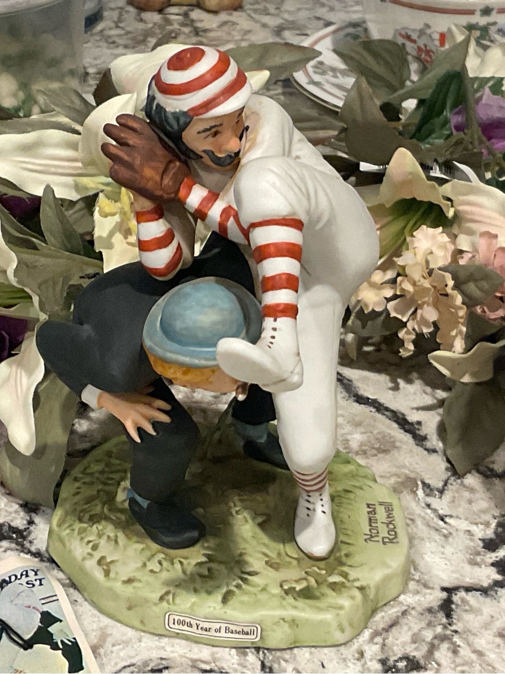 A-Norman Rockwell-1974 100th. Year Of Baseball Porcelain Figurine